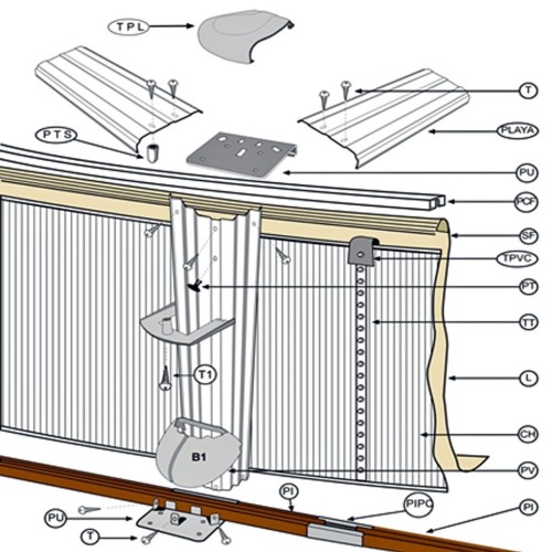 Ricambi per piscina serie Rattan KITPR558NRT